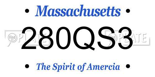 280QS3 Massachusetts License Plate