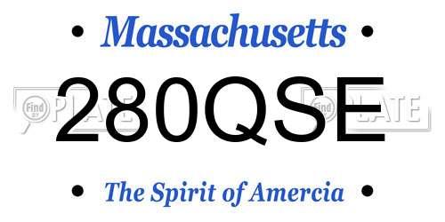 280QSE Massachusetts License Plate