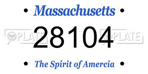 28104 Massachusetts License Plate