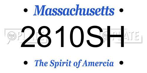 2810SH Massachusetts License Plate