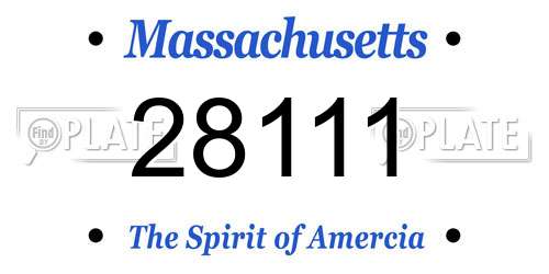 28111 Massachusetts License Plate
