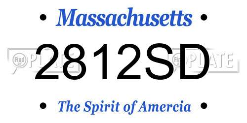 2812SD Massachusetts License Plate