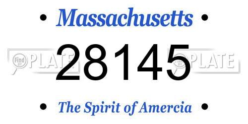 28145 Massachusetts License Plate