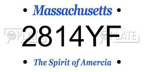 2814YF Massachusetts License Plate