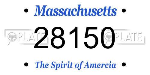 28150 Massachusetts License Plate