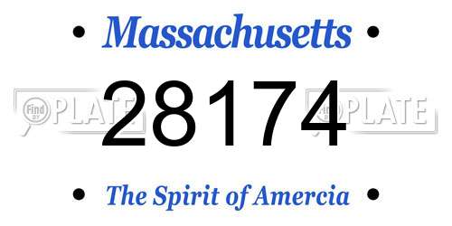 28174 Massachusetts License Plate