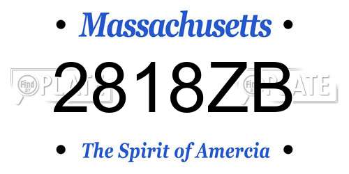 2818ZB Massachusetts License Plate