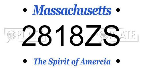 2818ZS Massachusetts License Plate