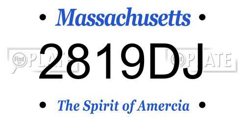 2819DJ Massachusetts License Plate
