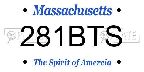 281BTS Massachusetts License Plate