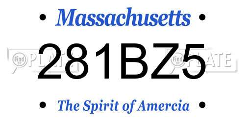 281BZ5 Massachusetts License Plate