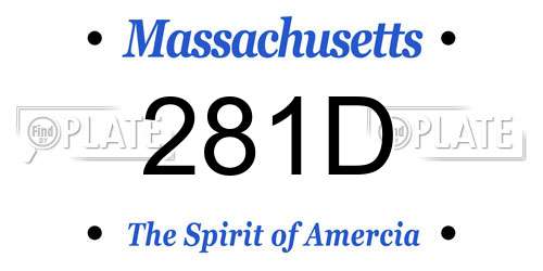 281D Massachusetts License Plate