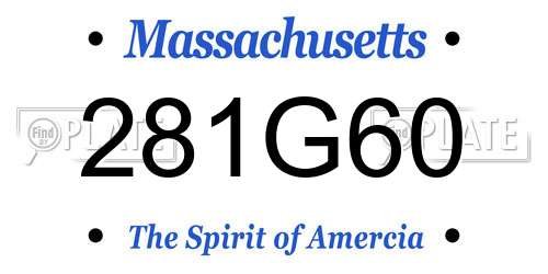 281G60 Massachusetts License Plate