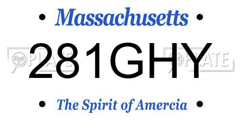 281GHY Massachusetts License Plate