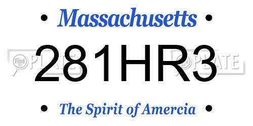 281HR3 Massachusetts License Plate