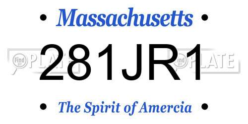 281JR1 Massachusetts License Plate