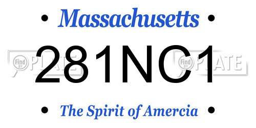 281NC1 Massachusetts License Plate