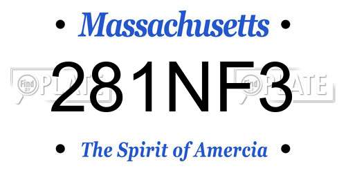 281NF3 Massachusetts License Plate