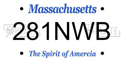 281NWB Massachusetts License Plate