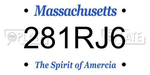 281RJ6 Massachusetts License Plate