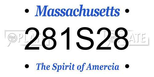 281S28 Massachusetts License Plate