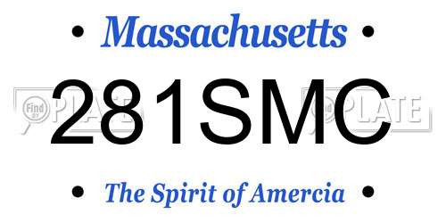 281SMC Massachusetts License Plate