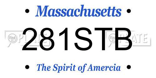 281STB Massachusetts License Plate
