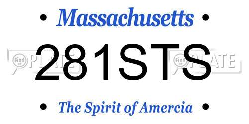 281STS Massachusetts License Plate