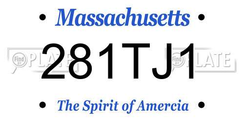 281TJ1 Massachusetts License Plate