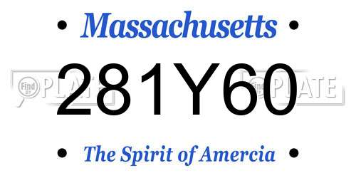 281Y60 Massachusetts License Plate