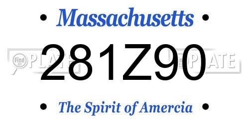 281Z90 Massachusetts License Plate