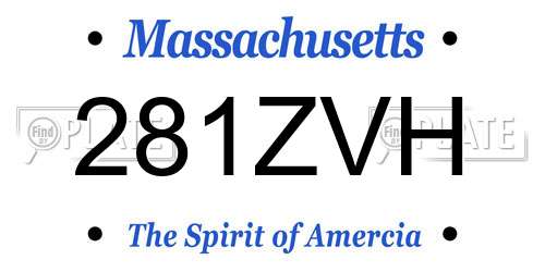 281ZVH Massachusetts License Plate