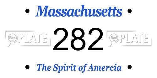 282 Massachusetts License Plate