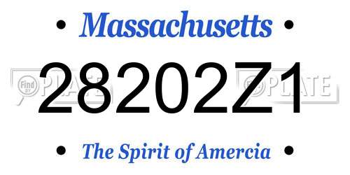 28202Z1 Massachusetts License Plate