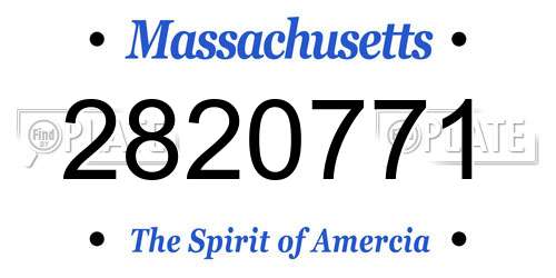 2820771 Massachusetts License Plate
