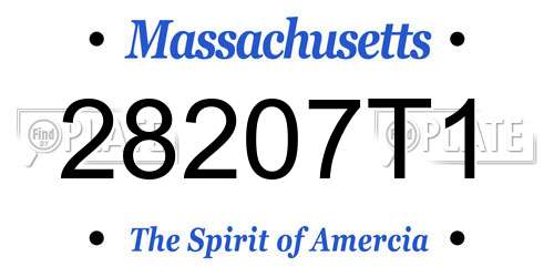 28207T1 Massachusetts License Plate