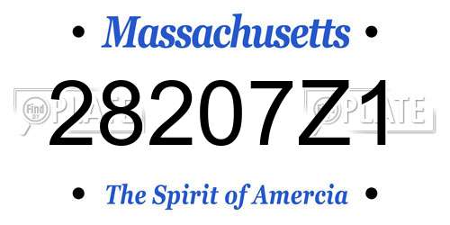 28207Z1 Massachusetts License Plate