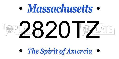 2820TZ Massachusetts License Plate