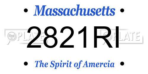 2821RI Massachusetts License Plate