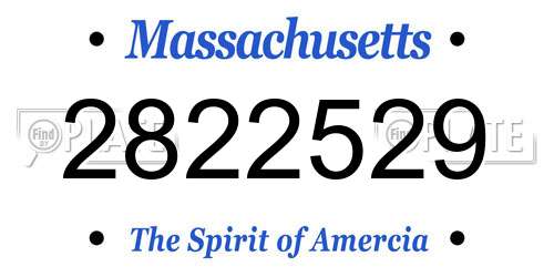 2822529 Massachusetts License Plate
