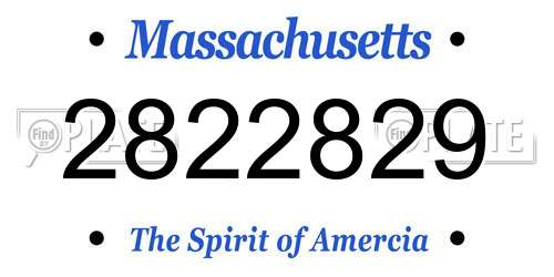 2822829 Massachusetts License Plate