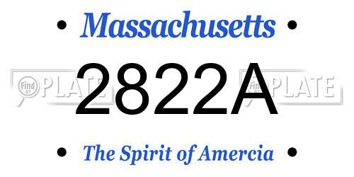 2822A Massachusetts License Plate