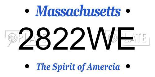 2822WE Massachusetts License Plate