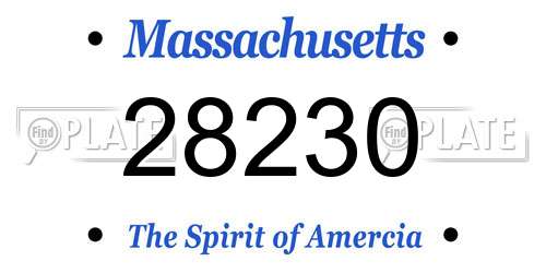 28230 Massachusetts License Plate