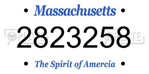 2823258 Massachusetts License Plate