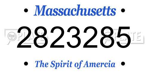 2823285 Massachusetts License Plate