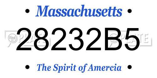 28232B5 Massachusetts License Plate