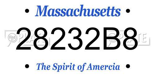 28232B8 Massachusetts License Plate