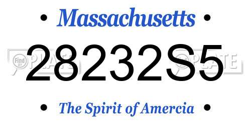 28232S5 Massachusetts License Plate
