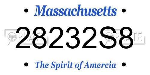 28232S8 Massachusetts License Plate